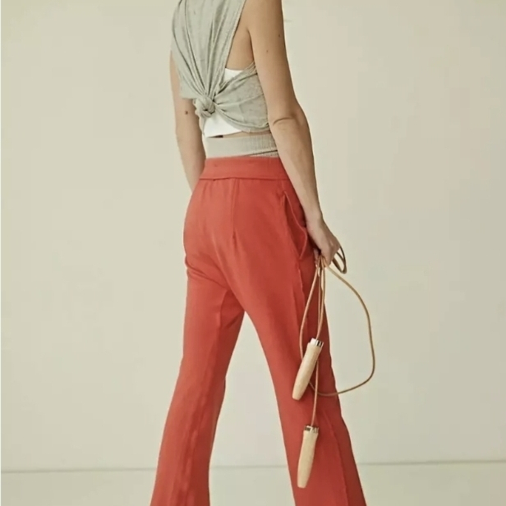 Free People Vibrant Red Ankle Pants